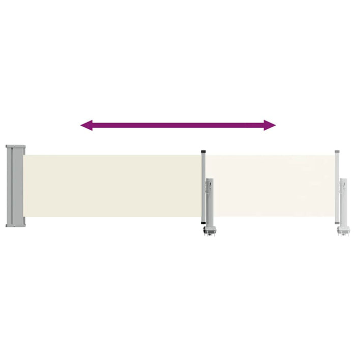 Tenda Laterale Retrattile per Patio 60x300 cm Crema 48353