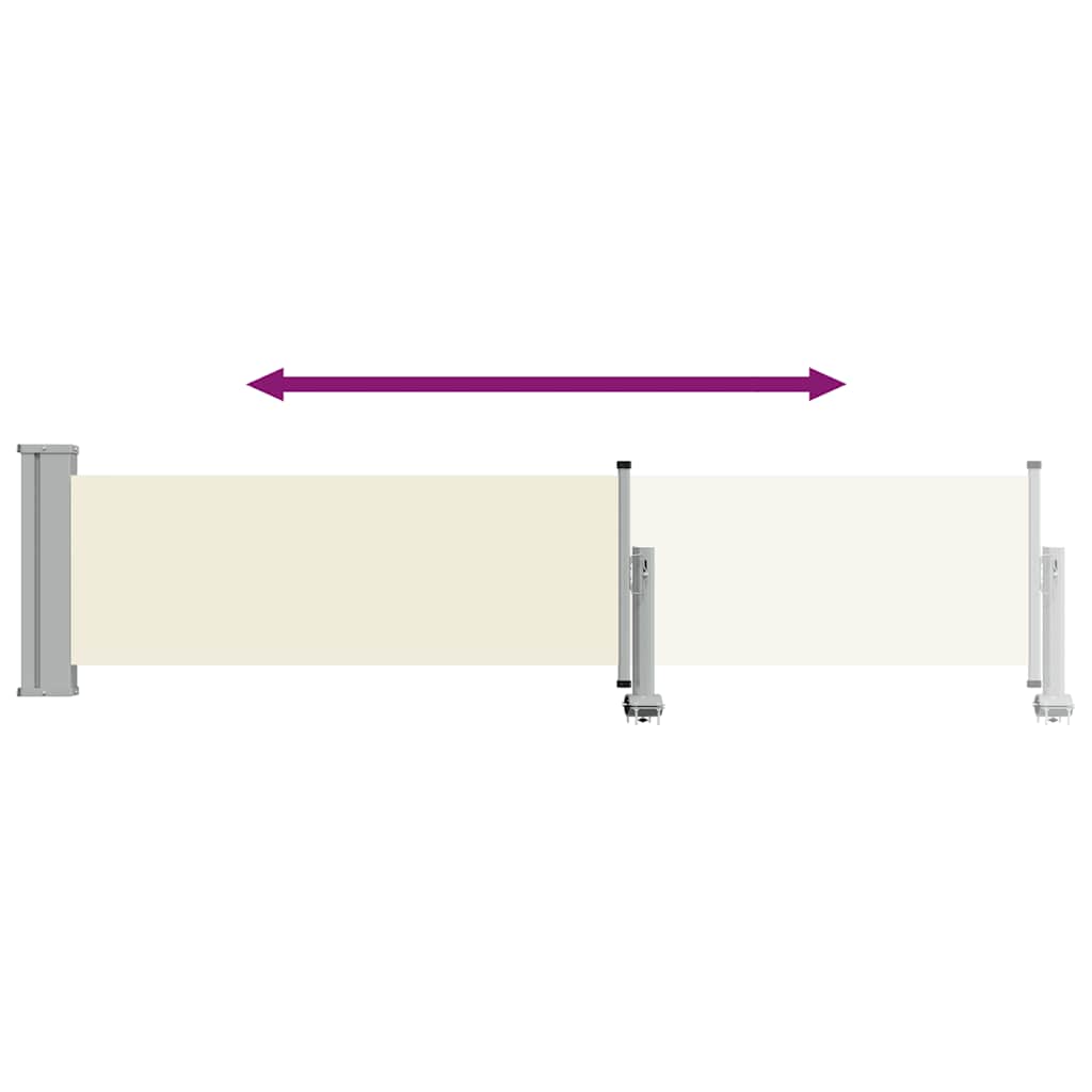 Tenda Laterale Retrattile per Patio 60x300 cm Crema 48353