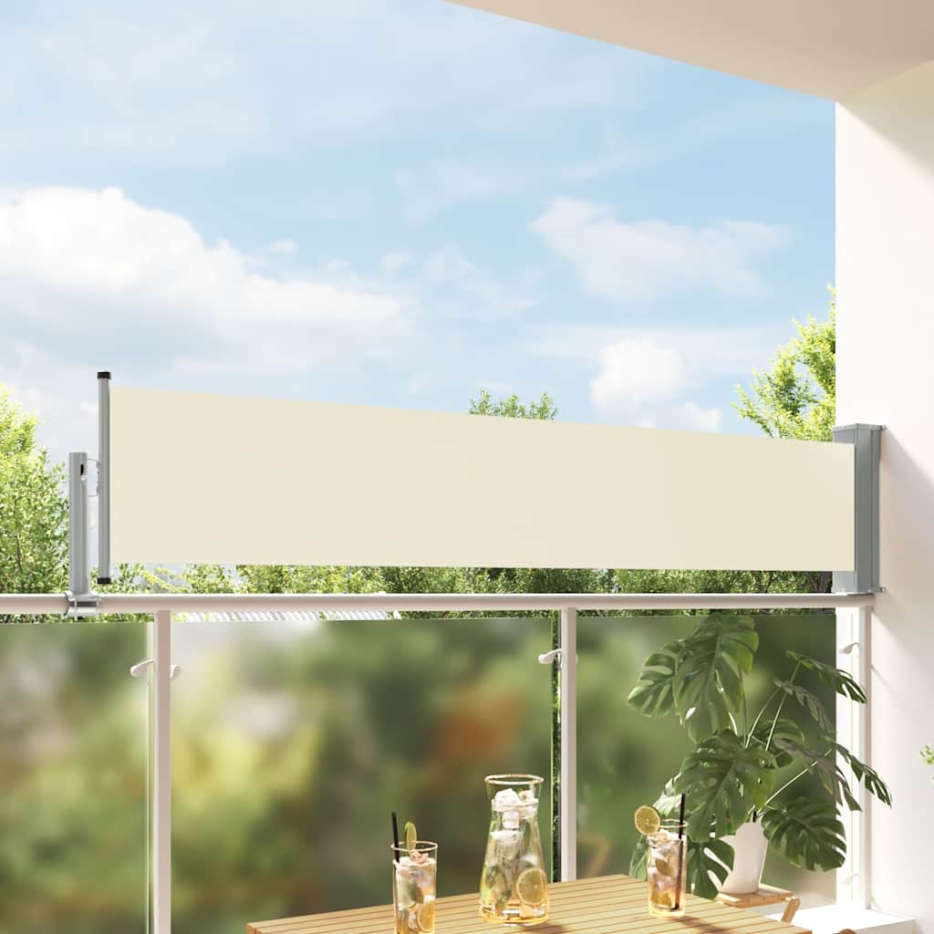 Tenda Laterale Retrattile per Patio 60x300 cm Crema 48353