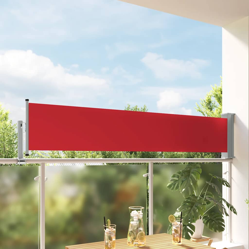 Tenda Laterale Retrattile per Patio 60x300 cm Rossa 48357