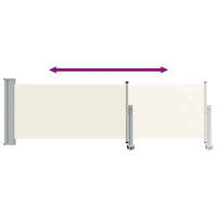 Tenda Laterale Retrattile per Patio 80x300 cm Crema 48359