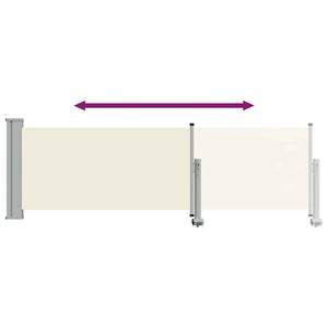 Tenda Laterale Retrattile per Patio 80x300 cm Crema 48359