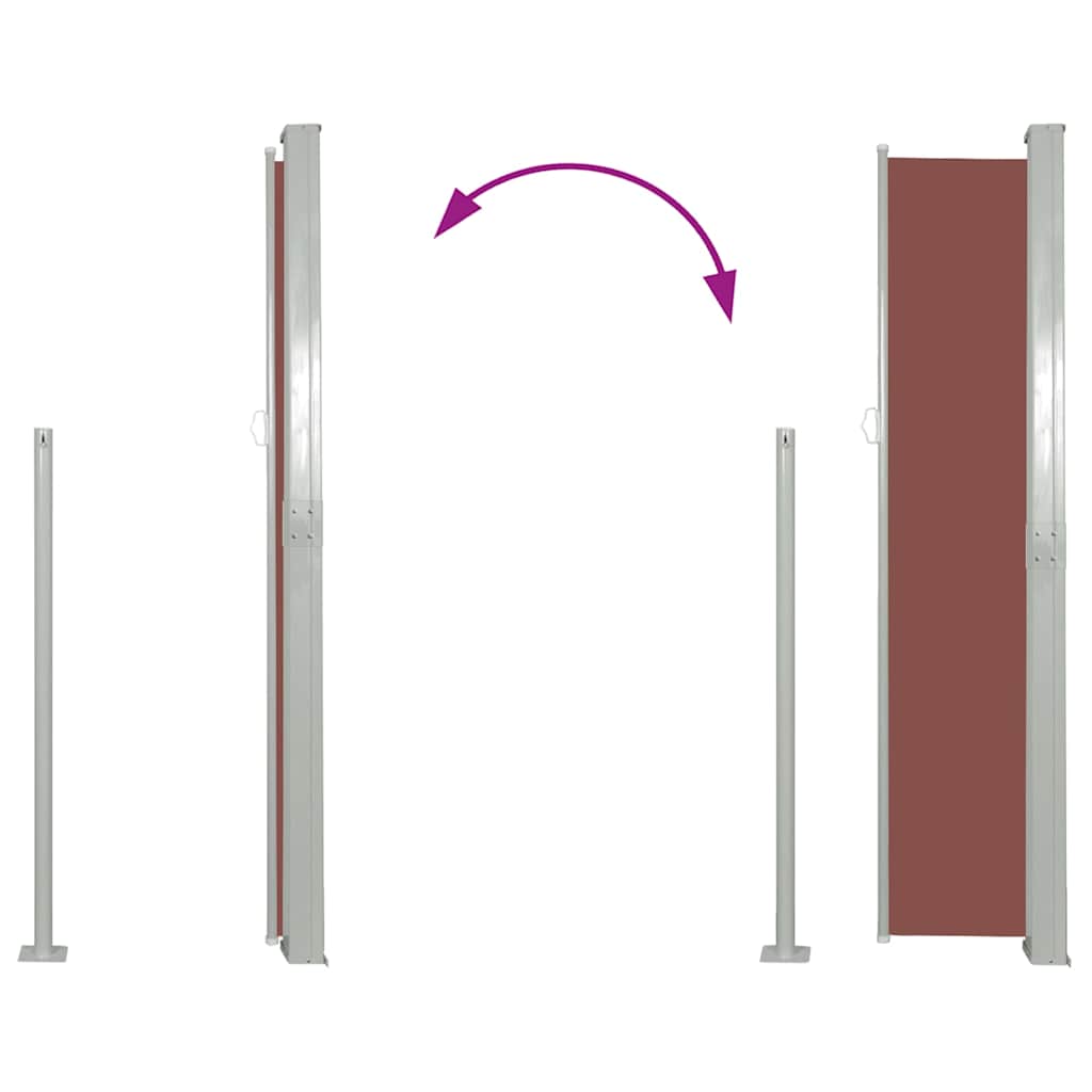 Tenda Laterale Retrattile per Patio 170x300 cm Marrone 48369