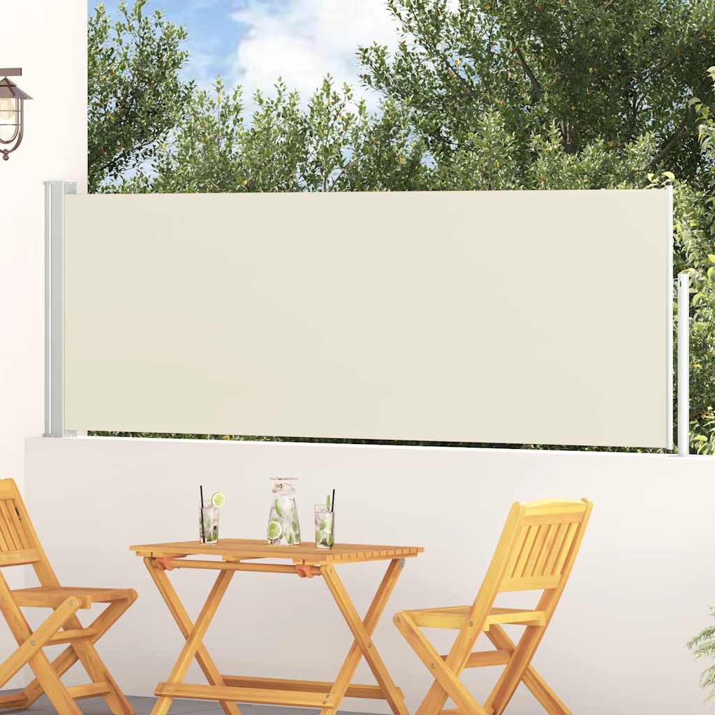 Tenda Laterale Retrattile per Patio 100x300 cm Crema 48371