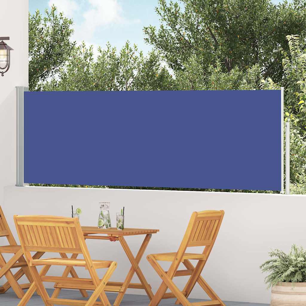 Tenda Laterale Retrattile per Patio 100x500 cm Blu 48384