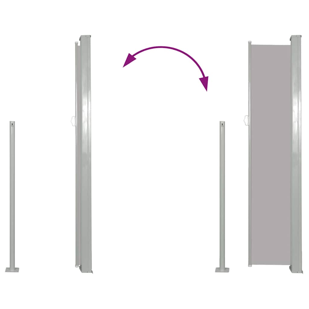 Tenda Laterale Retrattile per Patio 120x500 cm Grigia 48392