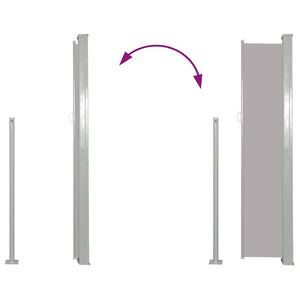 Tenda Laterale Retrattile per Patio 120x500 cm Grigia 48392