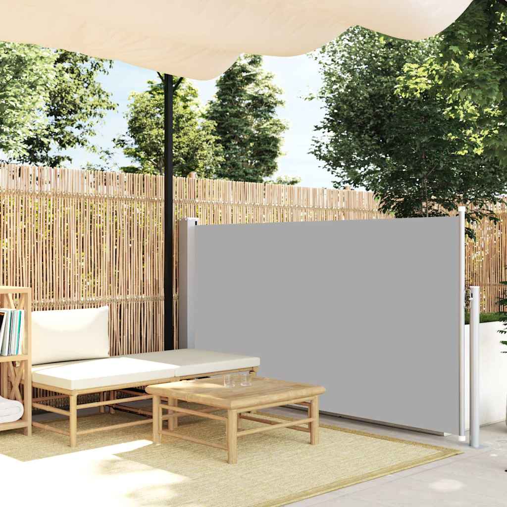 Tenda Laterale Retrattile per Patio 120x500 cm Grigia 48392