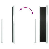 Tenda Laterale Retrattile per Patio 140x500 cm Nera 48394