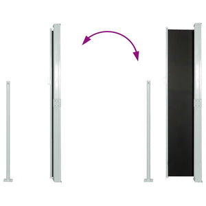 Tenda Laterale Retrattile per Patio 140x500 cm Nera 48394