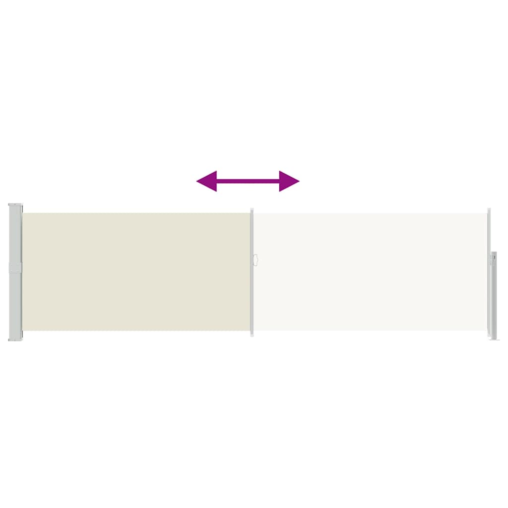 Tenda Laterale Retrattile per Patio 140x500 cm Crema 48395