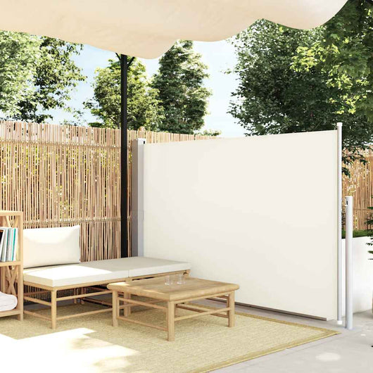 Tenda Laterale Retrattile per Patio 140x500 cm Crema