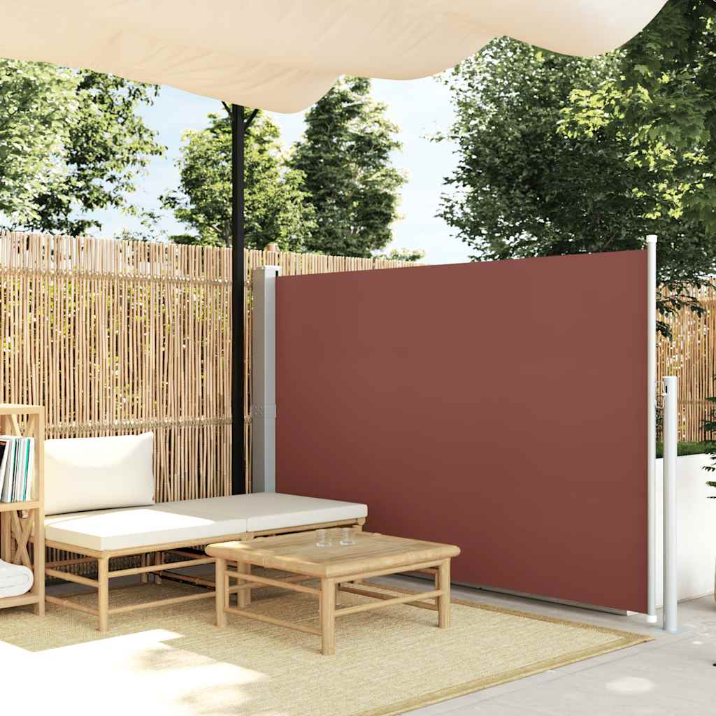Tenda Laterale Retrattile per Patio 140x500 cm Marrone 48399