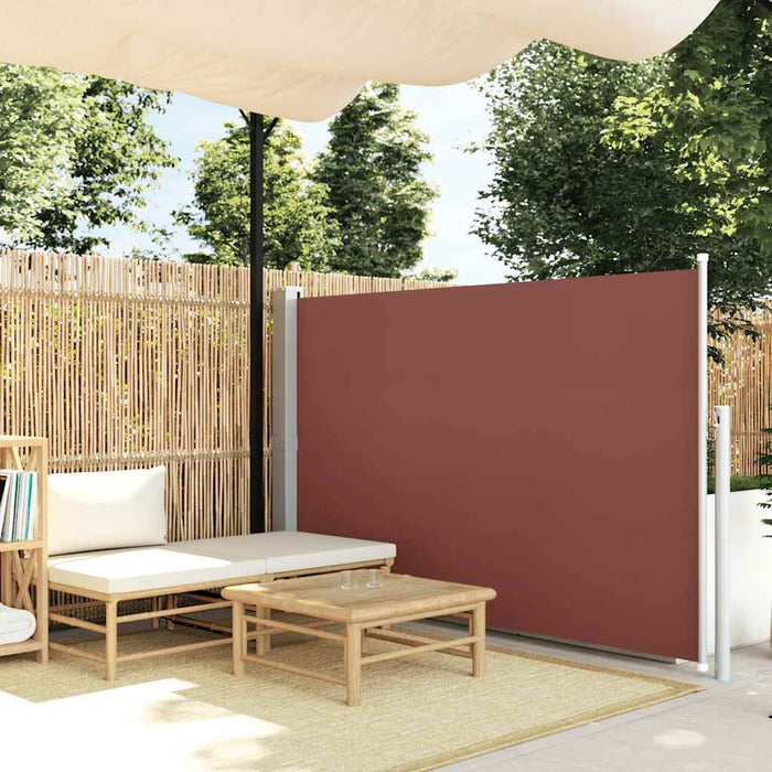Tenda Laterale Retrattile per Patio 140x500 cm Marrone 48399