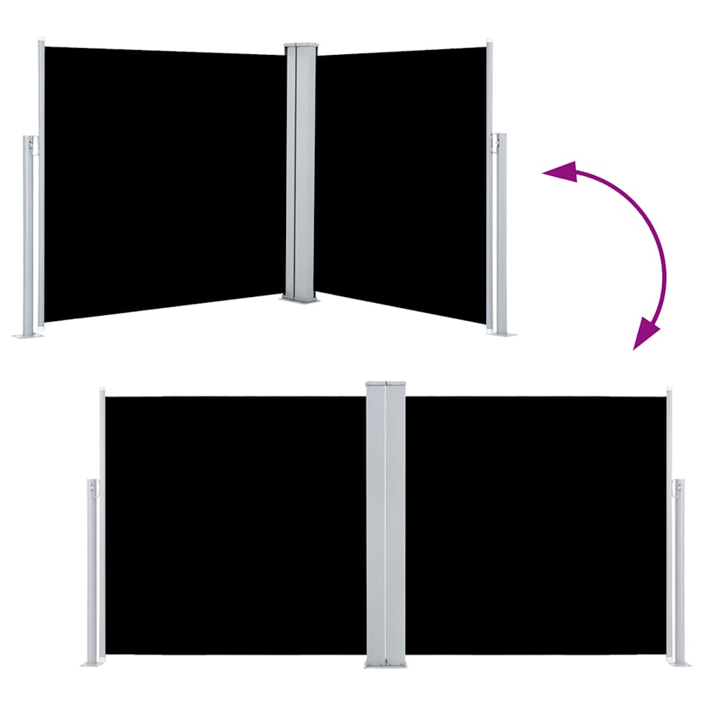 Tenda da Sole Laterale Retrattile Nera 120x600 cm 48448