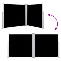 Tenda da Sole Laterale Retrattile Nera 120x600 cm 48448