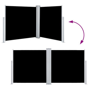 Tenda da Sole Laterale Retrattile Nera 120x600 cm 48448