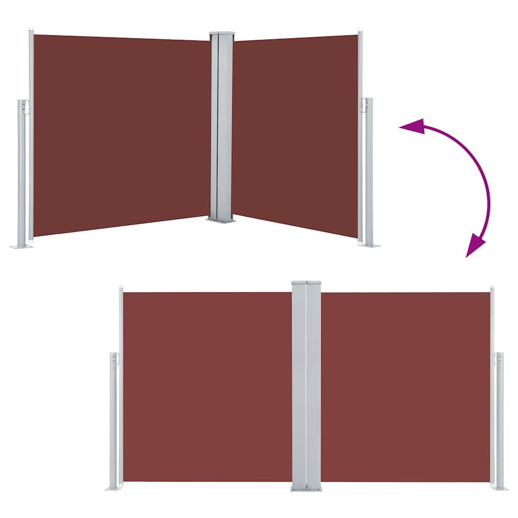 Tenda da Sole Laterale Retrattile Marrone 120x600 cm