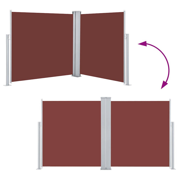 Tenda da Sole Laterale Retrattile Marrone 120x600 cm