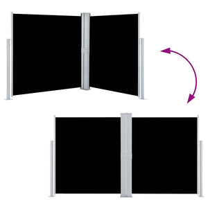 Tenda da Sole Laterale Retrattile Nera 140x600 cm