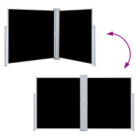 Tenda da Sole Laterale Retrattile Nera 140x600 cm 48454