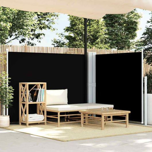 Tenda da Sole Laterale Retrattile Nera 140x600 cm