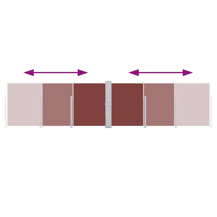 Tenda da Sole Laterale Retrattile Marrone 140x600 cm 48457