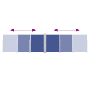 Tenda da Sole Laterale Retrattile Blu 140x600 cm 48458