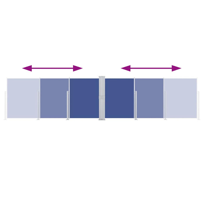 Tenda da Sole Laterale Retrattile Blu 140x600 cm 48458