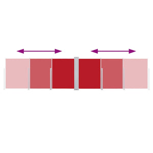 Tenda da Sole Laterale Retrattile Rossa 160x600 cm cod mxl 26061