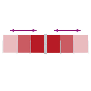 Tenda da Sole Laterale Retrattile Rossa 160x600 cm 48465