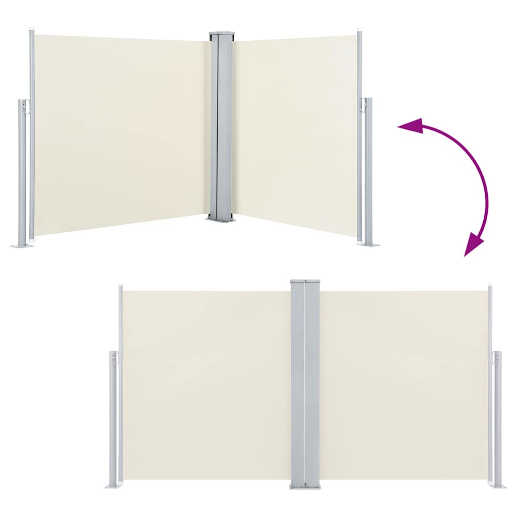 Tenda da Sole Due Lati Retrattile per Patio 170x600 cm Crema