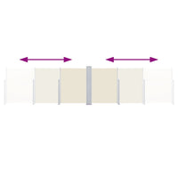 Tenda da Sole Due Lati Retrattile per Patio 170x600 cm Crema 48467