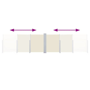 Tenda da Sole Due Lati Retrattile per Patio 170x600 cm Crema 48467