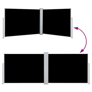Tenda da Sole Laterale Retrattile Nera 120x1000 cm 48478