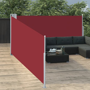 Tenda da Sole Laterale Retrattile Rossa 120x1000 cm 48483