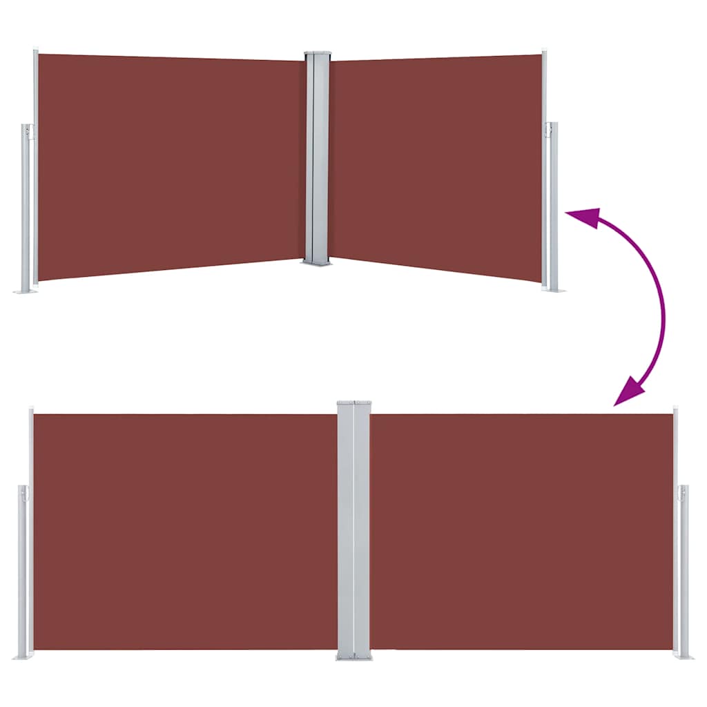 Tenda da Sole Laterale Retrattile Marrone 140x1000 cm