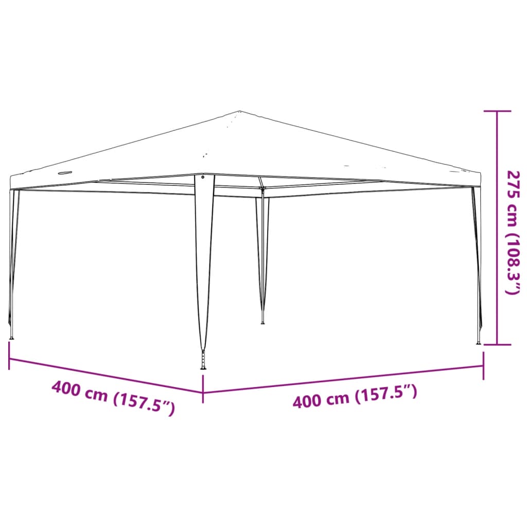 Gazebo Professionale 4x4 m Verde 90 g/mÂ²