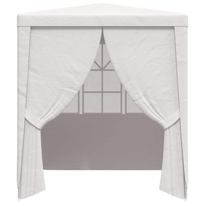 Gazebo Professionale con Pareti 2,5x2,5 m Bianco 90 g/mÂ²