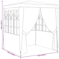 Gazebo Professionale con Pareti 2,5x2,5 m Blu 90 g/mÂ²
