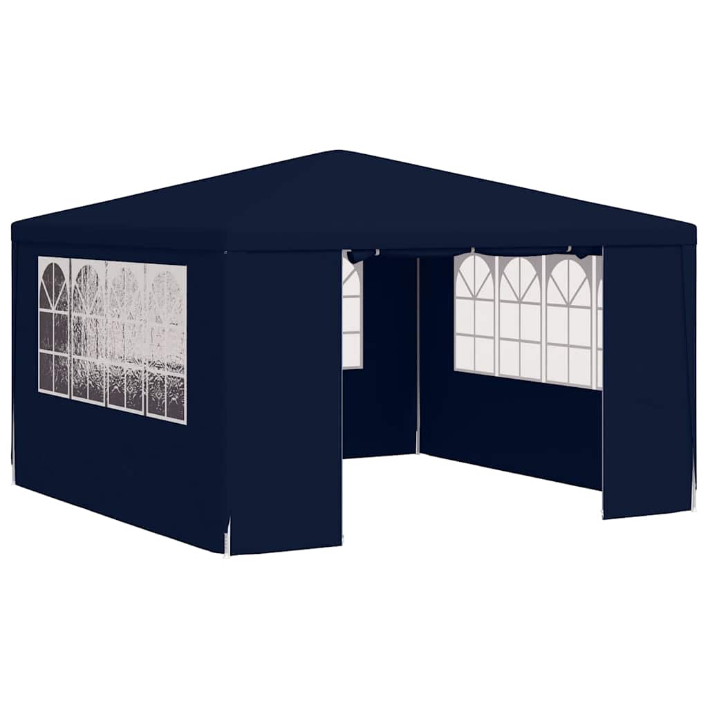 Gazebo Professionale con Pareti 4x4 m Blu 90 g/mÂ² cod mxl 52896