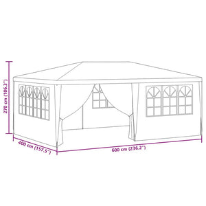 Gazebo Professionale con Pareti 4x6 m Bianco 90 g/m² 48527