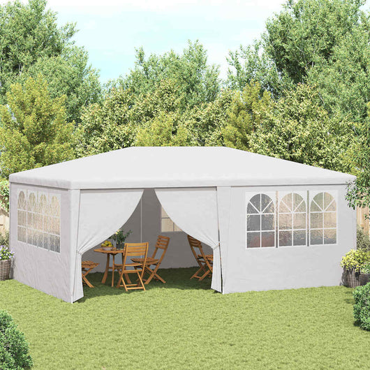 Gazebo Professionale con Pareti 4x6 m Bianco 90 g/mÂ²
