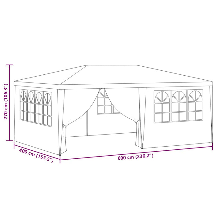 Gazebo Professionale con Pareti 4x6 m Blu 90 g/m² 48528
