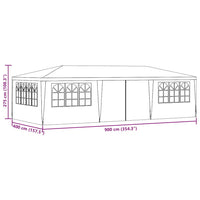 Gazebo Professionale con Pareti 4x9 m Bianco 90 g/mÂ² cod mxl 53485