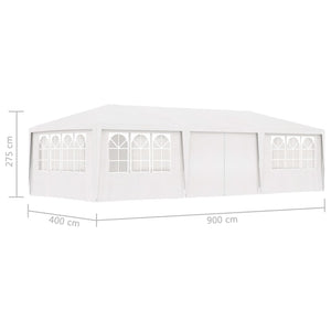 Gazebo Professionale con Pareti 4x9 m Bianco 90 g/m² 48529