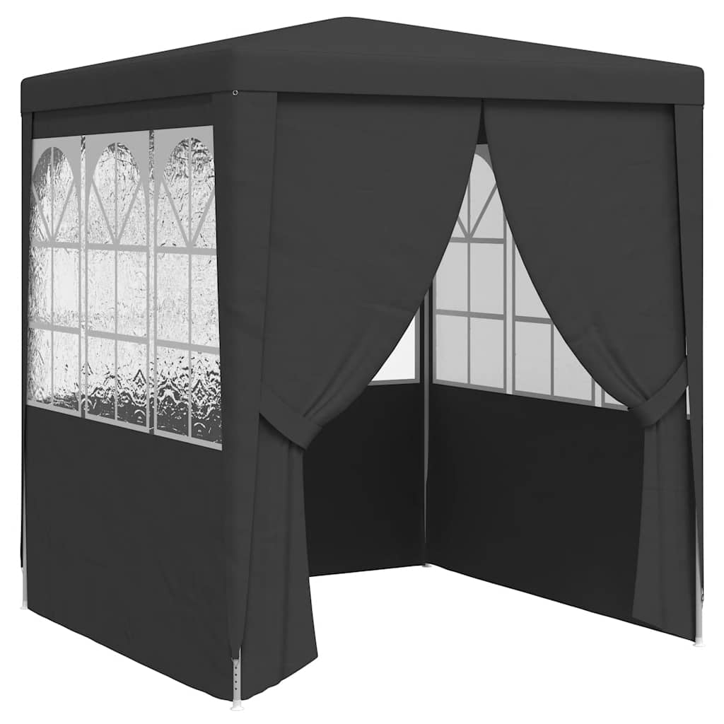 Gazebo Professionale con Pareti 2,5x2,5 m Antracite 90 g/m² 48533
