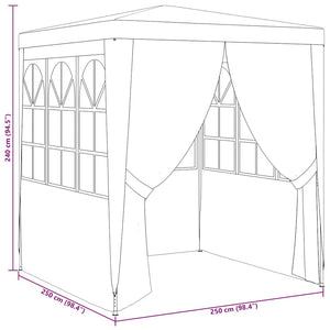 Gazebo Professionale con Pareti 2,5x2,5 m Verde 90 g/m² 48534