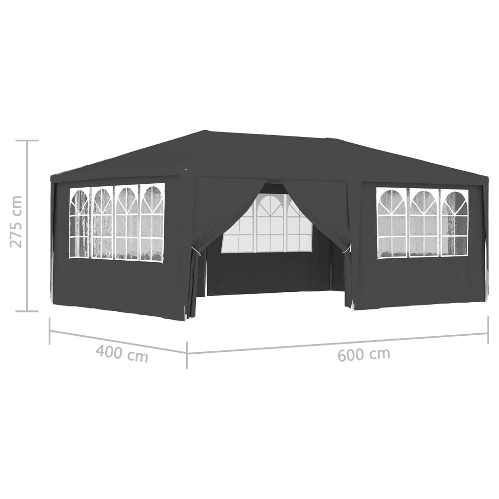 Gazebo Professionale con Pareti 4x6 m Antracite 90 g/m² 48537
