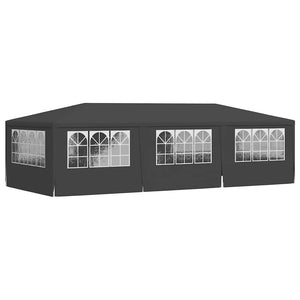 Gazebo Professionale con Pareti 4x9 m Antracite 90 g/m² 48539